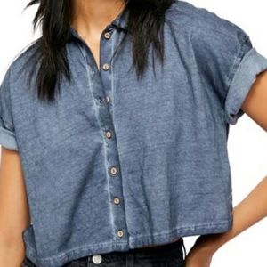NWT Free People Weekend Rush Henley Top